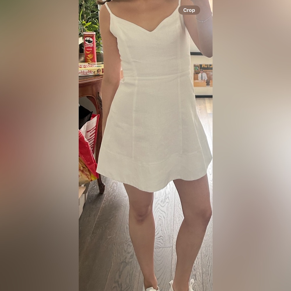 Reformation white linen Holt mini dress